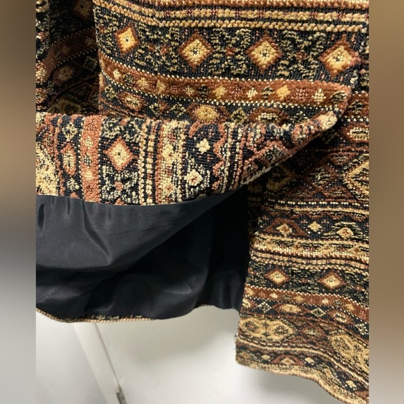 Rare Vintage 70s Anne Klein Tapestry tribal Pattern Blazer Jacket With Pockets 6 - Picture 12 of 14